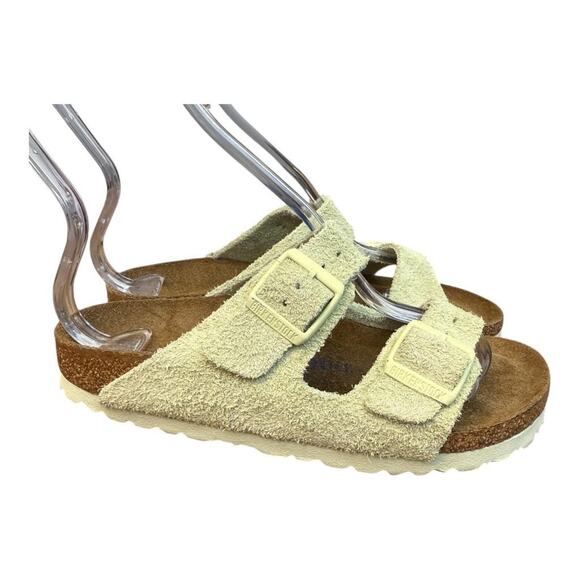 Birkenstock Arizona Green Suede Slide Sandal Soft Footbed Women size 36 US 5 - Picture 1 of 9